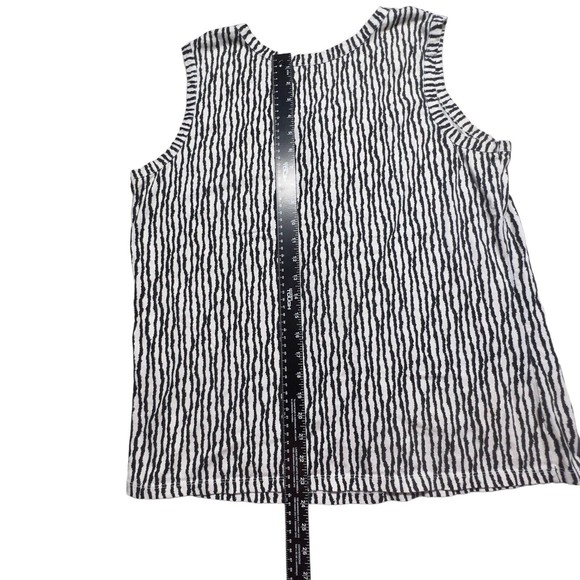 Merona Shirt Women 2XL Black White Striped Tank Top Sleeveless Scoop Neck Blouse - Picture 6 of 7